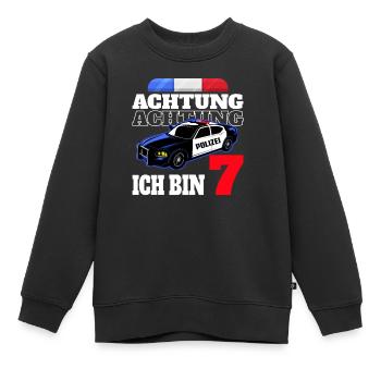 7. Geburtstag Polizei Polizist Junge Sohn Geschenk - Kinder Premium Organic Sweatshirt - Schwarz - Vorne - AI Model Kid Female (0cm)