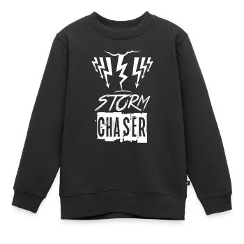 Cadeau Storm Chaser pour les amis de la foudre et du tonnerre - Sweat Premium enfant bio - noir - Devant - AI Model Kid Female (0cm)