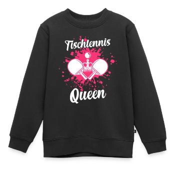 Tischtennis Tischtennisspielerin Tischtennisverein - Kinder Premium Organic Sweatshirt - Schwarz - Vorne - AI Model Kid Female (0cm)