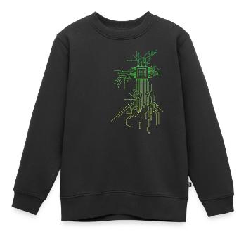 PCB Platinen Layout CPU Herz Computer Admin Nerd - Kinder Premium Organic Sweatshirt - Schwarz - Vorne - AI Model Kid Female (0cm)