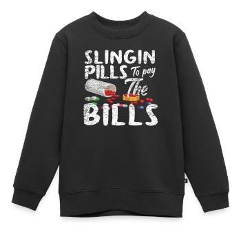 Pharmacien - Sweat Premium enfant bio - noir - Devant - AI Model Kid Female (0cm)
