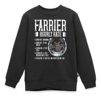Farrier Horseshoes Blacksmith Hoof Tools Hooves - Kids Premium Organic Sweatshirt - black - Front - AI Model Kid Female (0cm)