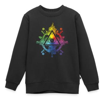 Illuminati Symbol All Seeing Eye Freimaurerdreieck - Kinder Premium Organic Sweatshirt - Schwarz - Vorne - AI Model Kid Female (0cm)