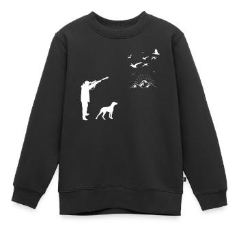 Entenjägerhemd - Entenjagdhemd - Wasservögel - Kinder Premium Organic Sweatshirt - Schwarz - Vorne - AI Model Kid Female (0cm)