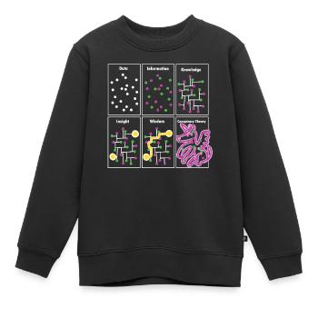Sagesse de la connaissance des données anti-conspiration - Sweat Premium enfant bio - noir - Devant - AI Model Kid Female (0cm)