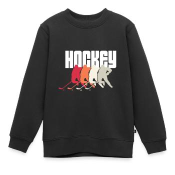 hockey hockey sur gazon hockey bâton sport hockey sur glace - Sweat Premium enfant bio - noir - Devant - AI Model Kid Female (0cm)