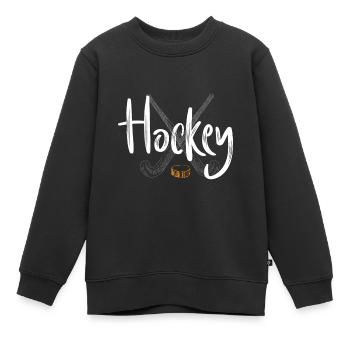 hockey hockey sur gazon hockey bâton sport hockey sur glace - Sweat Premium enfant bio - noir - Devant - AI Model Kid Female (0cm)
