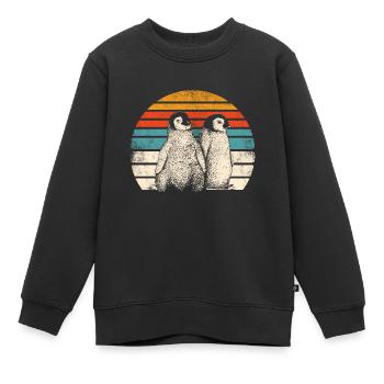 manchot - Sweat Premium enfant bio - noir - Devant - AI Model Kid Female (0cm)