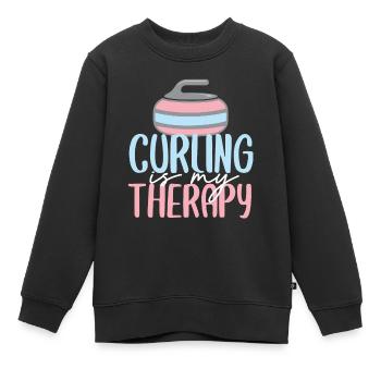 curling sports d'hiver cadeau de sports de glace - Sweat Premium enfant bio - noir - Devant - AI Model Kid Female (0cm)