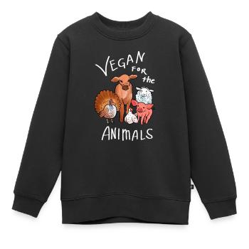 Cadeau végétalien pour les animaux Vegan et activiste - Sweat Premium enfant bio - noir - Devant - AI Model Kid Female (0cm)
