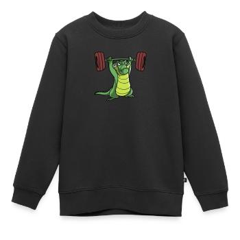 Haltérophilie haltérophile haltère - Sweat Premium enfant bio - noir - Devant - AI Model Kid Female (0cm)