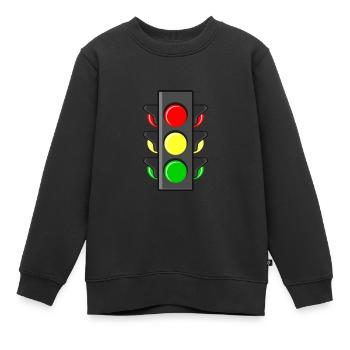 Feu de circulation permis de conduire école de conduite - Sweat Premium enfant bio - noir - Devant - AI Model Kid Female (0cm)