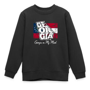 Georgien auf meinem Kopf - Slogan von GA - Kinder Premium Organic Sweatshirt - Schwarz - Vorne - AI Model Kid Female (0cm)