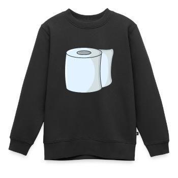 Papier toilette papier toilette - Sweat Premium enfant bio - noir - Devant - AI Model Kid Female (0cm)
