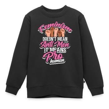 Féministe - Sweat Premium enfant bio - noir - Devant - AI Model Kid Female (0cm)