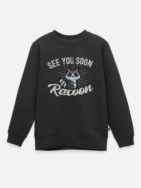 Waschbär - Kinder Premium Organic Sweatshirt - Schwarz