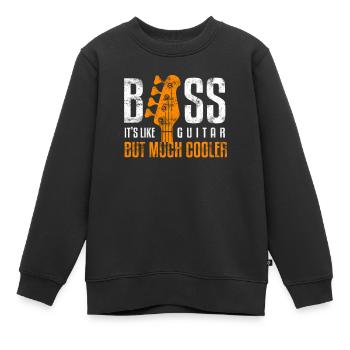 Bass guitare Bassist cool bassistes musiciens - Sweat Premium enfant bio - noir - Devant - AI Model Kid Female (0cm)