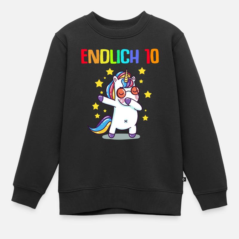 Endlich 10 - Kinder Premium Organic Sweatshirt - Schwarz
