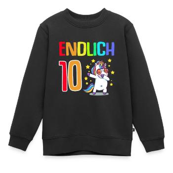 Endlich 10 - Kinder Premium Organic Sweatshirt - Schwarz - Vorne - AI Model Kid Female (0cm)