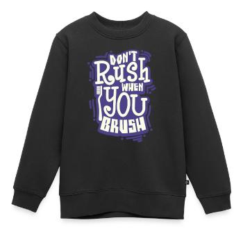 Zähne putzen Zahnarzt Zahnbürste - Kinder Premium Organic Sweatshirt - Schwarz - Vorne - AI Model Kid Female (0cm)