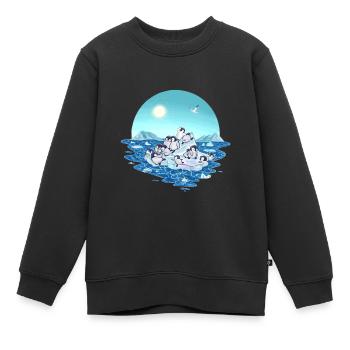 Klimawandel Globale Erwärmung Pinguine Geschenk - Kinder Premium Organic Sweatshirt - Schwarz - Vorne - AI Model Kid Female (0cm)