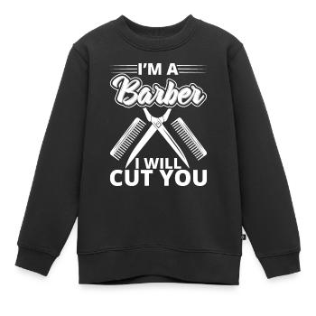 Friseur Friseur Geschenke Friseur Bedarf - Kinder Premium Organic Sweatshirt - Schwarz - Vorne - AI Model Kid Female (0cm)