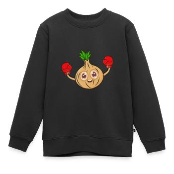 Zwiebel Boxer Boxen - Kinder Premium Organic Sweatshirt - Schwarz - Vorne - AI Model Kid Female (0cm)