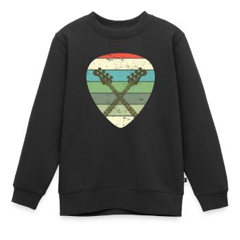 Vintage Bass Guitar Bassist And Bass Player - Sweat Premium enfant bio - noir - Devant - AI Model Kid Female (0cm)