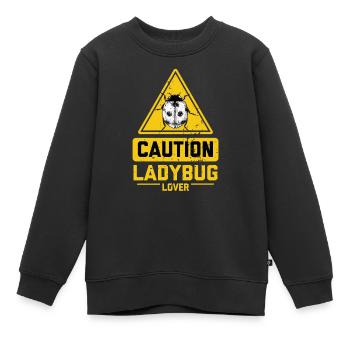 CAUTION Ladybug Lover - Kinder Premium Organic Sweatshirt - Schwarz - Vorne - AI Model Kid Female (0cm)