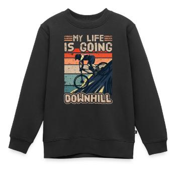 Downhill Downhill Mountainbike Downhill - Kinder Premium Organic Sweatshirt - Schwarz - Vorne - AI Model Kid Female (0cm)
