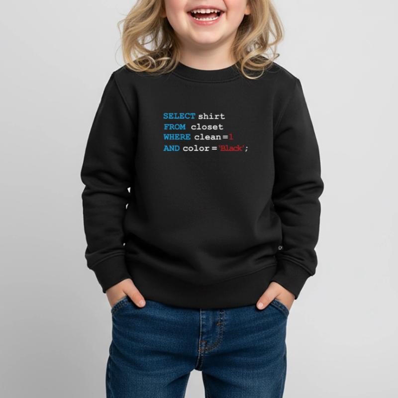 Developer Devops morning routine SQL Select Kids Premium Organic Sweatshirt