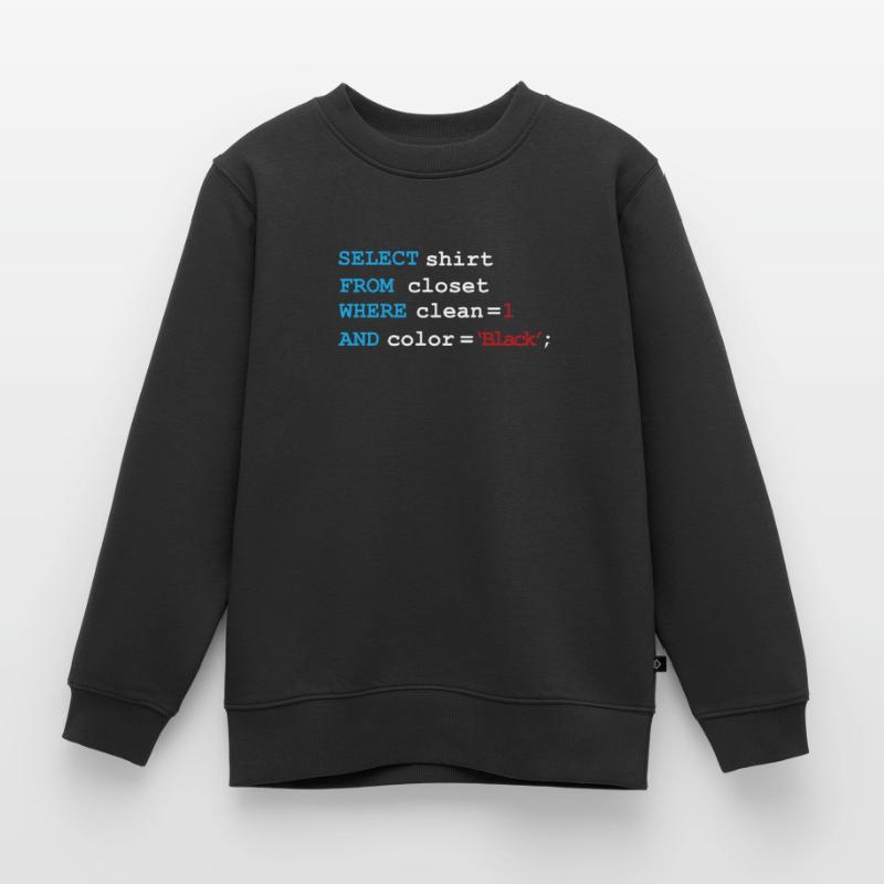 Developer Devops morning routine SQL Select Kids Premium Organic Sweatshirt