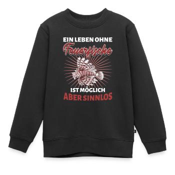 Feuerfisch Löwenfisch Korallenriff - Leben ohne - Kinder Premium Organic Sweatshirt - Schwarz - Vorne - AI Model Kid Female (0cm)