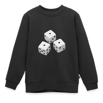 Realistische Würfel Geschenkidee - Kinder Premium Organic Sweatshirt - Schwarz - Vorne - AI Model Kid Female (0cm)
