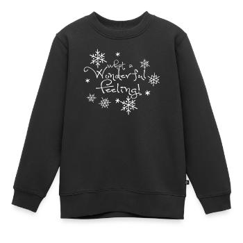 Schneeflocke - Kinder Premium Organic Sweatshirt - Schwarz - Vorne - AI Model Kid Female (0cm)