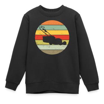 Tonte de pelouse tonte de pelouse cadeau rétro - Sweat Premium enfant bio - noir - Devant - AI Model Kid Female (0cm)