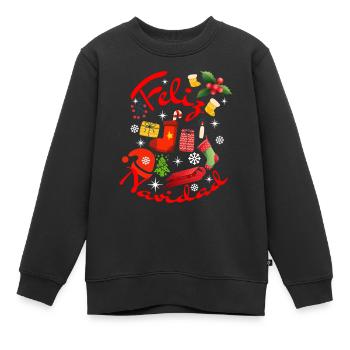 Christmas Christmas Christmas Christmas Christmas - Kids Premium Organic Sweatshirt - black - Front - AI Model Kid Female (0cm)