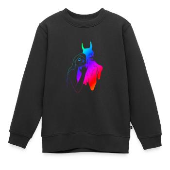 Hug diable câlin cadeau d'Halloween Satan - Sweat Premium enfant bio - noir - Devant - AI Model Kid Female (0cm)