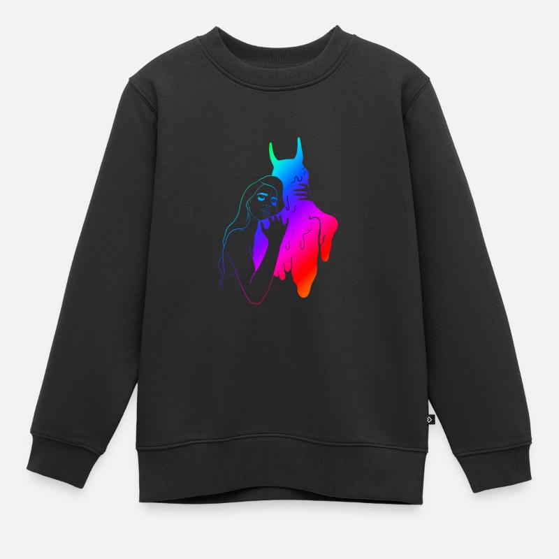 Hug devil hug Halloween gift Satan - Kids Premium Organic Sweatshirt - black