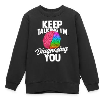 Psychologue Thérapeute Docteur Psyche Freud - Sweat Premium enfant bio - noir - Devant - AI Model Kid Female (0cm)