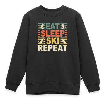 Eat Sleep Ski Repeat Skifahrer Skilehrer Skipiste - Kinder Premium Organic Sweatshirt - Schwarz - Vorne - AI Model Kid Female (0cm)
