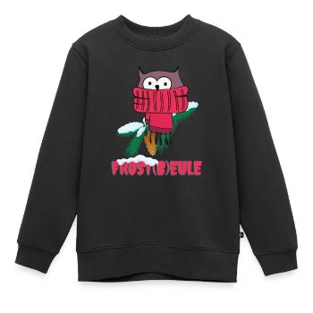 Frost Eule Frostbeule Lustig Winter Spaß Humor - Kinder Premium Organic Sweatshirt - Schwarz - Vorne - AI Model Kid Female (0cm)