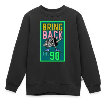 90er jahre 90er jahre Kostüm 90er Outfit 90er Mode - Kinder Premium Organic Sweatshirt - Schwarz - Vorne - AI Model Kid Female (0cm)