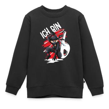 6. Geburtstag Junge Ninja Ich bin 6 - Kinder Premium Organic Sweatshirt - Schwarz - Vorne - AI Model Kid Female (0cm)