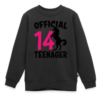 14e anniversaire fille cadeau adolescent 14 ans - Sweat Premium enfant bio - noir - Devant - AI Model Kid Female (0cm)