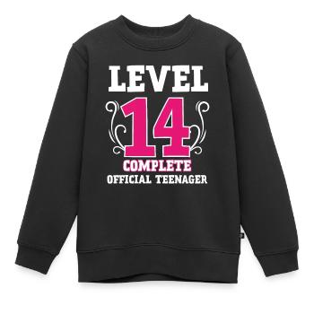14e anniversaire fille cadeau adolescent 14 ans - Sweat Premium enfant bio - noir - Devant - AI Model Kid Female (0cm)