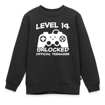 14e anniversaire joueur de cadeau adolescent 14 ans - Sweat Premium enfant bio - noir - Devant - AI Model Kid Female (0cm)