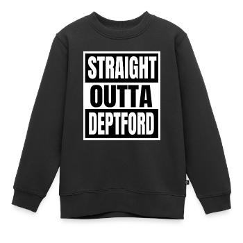 Straight Outta Deptford - Kinder Premium Organic Sweatshirt - Schwarz - Vorne - AI Model Kid Female (0cm)