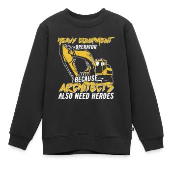 Operateur de pelle - Sweat Premium enfant bio - noir - Devant - AI Model Kid Female (0cm)