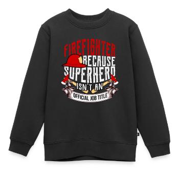 Pompiers pompiers lumière bleue appel d'urgence héros - Sweat Premium enfant bio - noir - Devant - AI Model Kid Female (0cm)